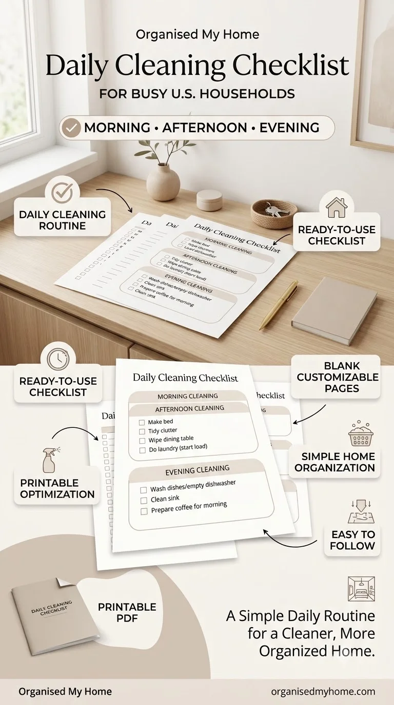 Daily Cleaning Checklist Printable PDF – Simple Daily Cleaning Routine - Image 2