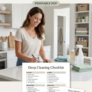 Deep Cleaning Checklist Printable PDF – Room-by-Room Home Cleaning Planner
