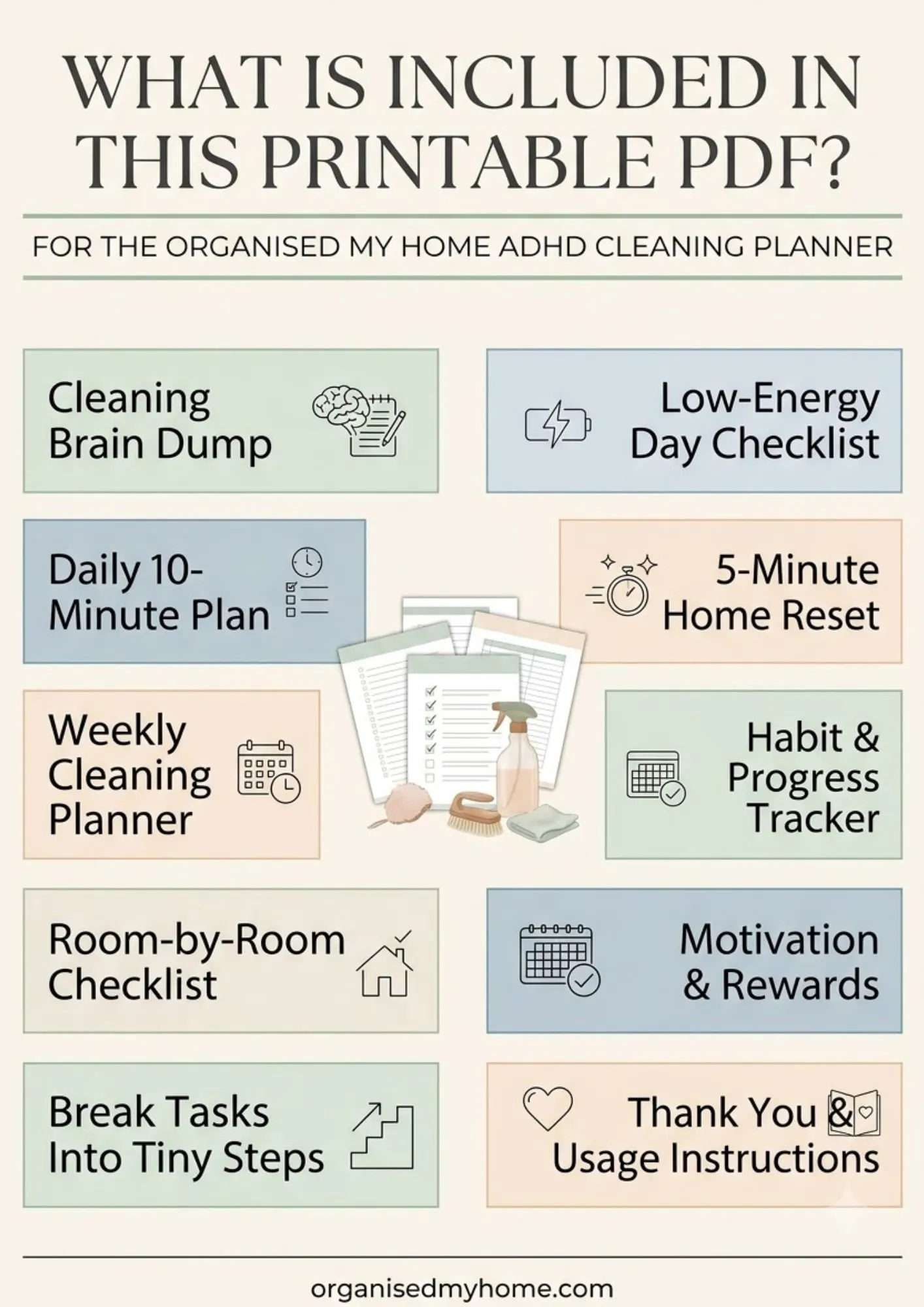 Free ADHD Cleaning Planner Printable PDF - Image 2