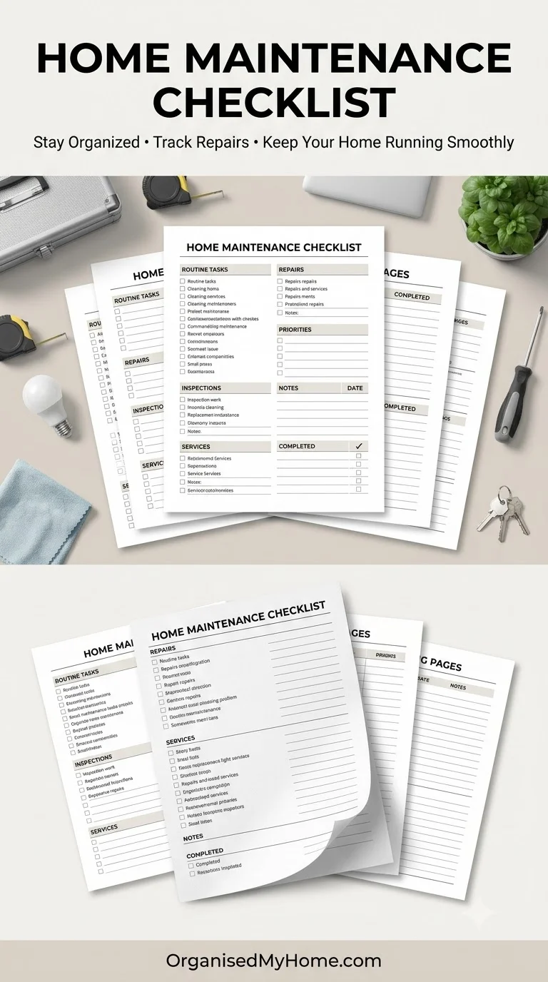 Home Maintenance Checklist Printable PDF